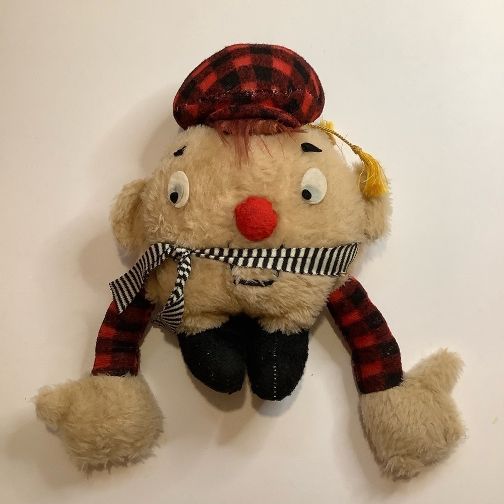 VINTAGE Scottish Plaid Humpty Dumpty Plush Stuffed Toy Wool Tartan - Picture 9 of 11